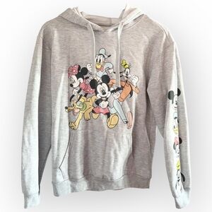 Disney Mickey and Friends Hoodie Juniors Medium 7-9 Heather Gray Sleeve Graphic